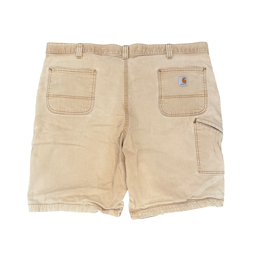 Carhartt Mens Relaxed Fit Carpenter Shorts Tan Canvas Duck Fits 44W Workwear